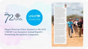 The latest UNICEF Core Resources Annual Report and Partnership Recognition Companion includes a feature on our founder and president, Megan Donovan-Chien.
